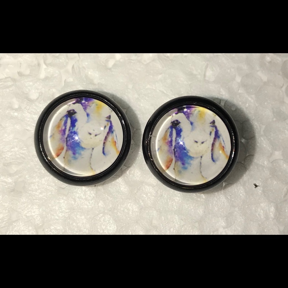 Watercolor Goat Stud Earrings